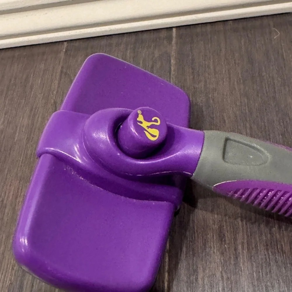 Hertzko Purple Dog Pet Wire Fine Grooming Brush Deshedder